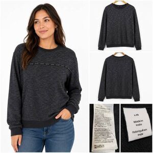 Calvin Klein L Black Logo Tape Crewneck Sweatshirt